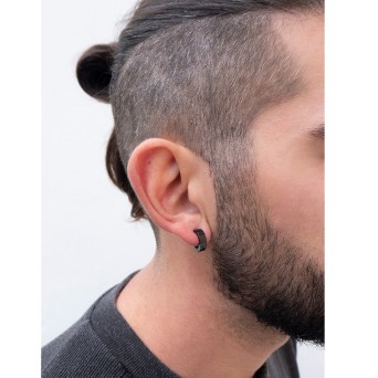 Jt Unisex ατσάλινα σκουλαρίκια κρίκοι με κλιπ / cuff