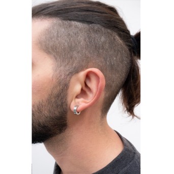 Jt Unisex ατσάλινα σκουλαρίκια κρίκοι με κλιπ / cuff