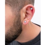 Jt Unisex ατσάλινα σκουλαρίκια μαγνητικά με συνθετικό ζιργκόν Jt Unisex ατσάλινα σκουλαρίκια μαγνητικά με συνθετικό ζιργκόν