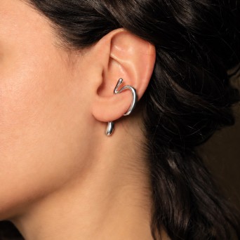 Jt Μίνιμαλ Ατσάλινο Sculptural Ear Cuff Σκουλαρίκι