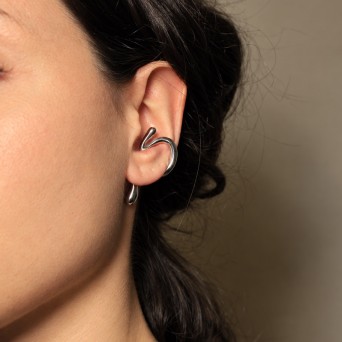 Jt Μίνιμαλ Ατσάλινο Sculptural Ear Cuff Σκουλαρίκι