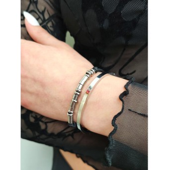 Jt Unisex Μαύρο Βραχιόλι Μυστικό Μήνυμα σε Μορς Κώδικα Ατσάλι