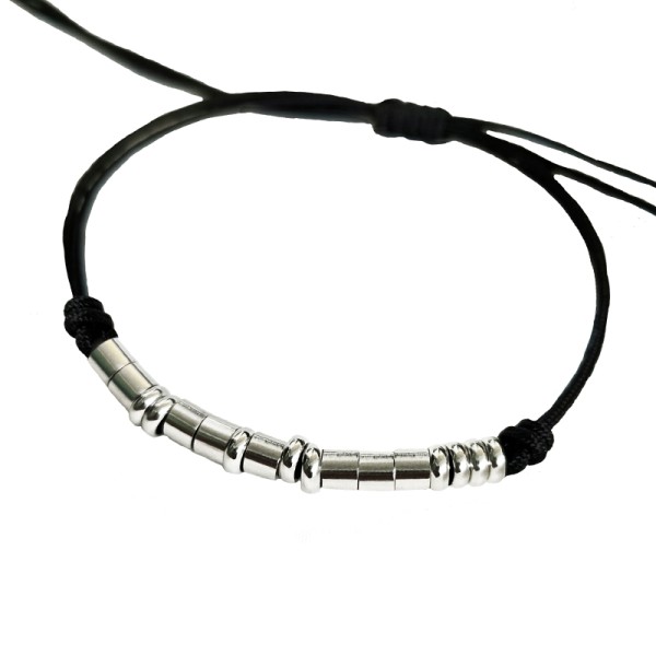 Jt Unisex Μαύρο Βραχιόλι Μυστικό Μήνυμα σε Μορς Κώδικα Ατσάλι Jt Unisex Μαύρο Βραχιόλι Μυστικό Μήνυμα σε Μορς Κώδικα Ατσάλι