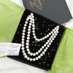 Jt Μακρύ κολιέ φυσικά μαργαριτάρια γλυκού νερού με κόμπους