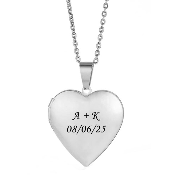 Jt Προσωποποιημένο κολιέ μικρή καρδιά για φωτογραφία ατσάλι