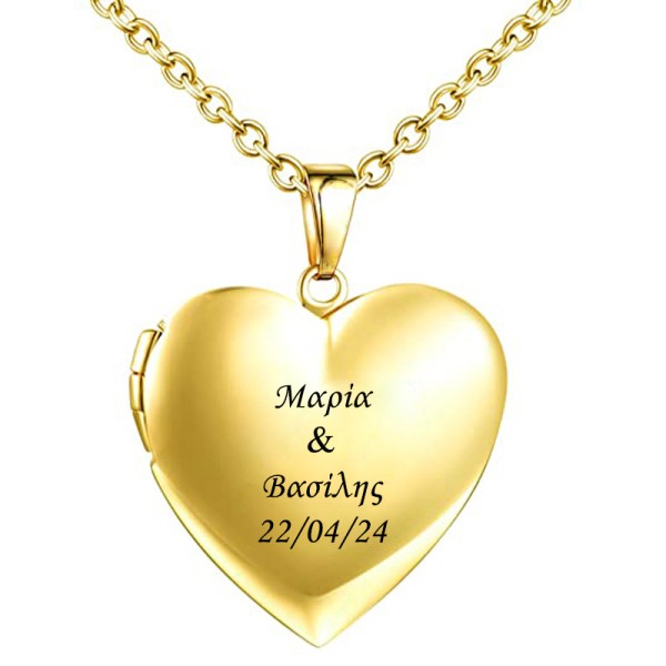 Jt Προσωποποιημένο κολιέ μεγάλη καρδιά για φωτογραφία ατσάλι