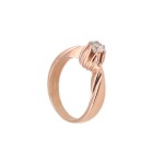 Jt Μονόπετρο δαχτυλίδι σε ροζ χρυσό 14Κ και ζιργκόν 4mm
