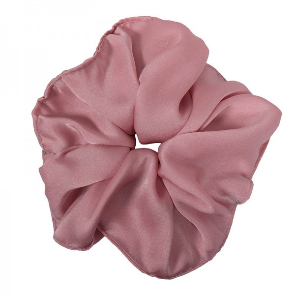 AD Χειροποίητο εντυπωσιακό ροζ σατέν scrunchie