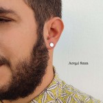 Jt Unisex ατσάλινα καρφωτά σκουλαρίκια τάπα