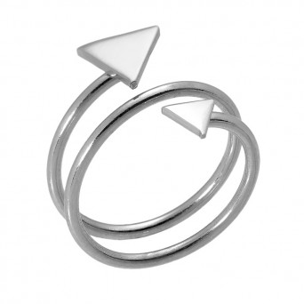 VFJ Ασημένιο δαχτυλίδι τυλιχτό με τρίγωνα