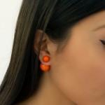JT Ασημένια σκουλαρίκια καρφωτά διπλή πέρλα