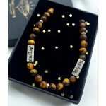 JT Ανδρικό βραχιόλι κάφε μάτι τίγρης πολλαπλοί σωλήνες για χάραξη