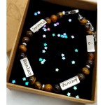 JT Ανδρικό βραχιόλι κάφε μάτι τίγρης πολλαπλοί σωλήνες για χάραξη