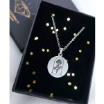 Jt Ατσάλινο κολιέ φλουρί με χάραξη δικό σου σχέδιο/φωτογραφία