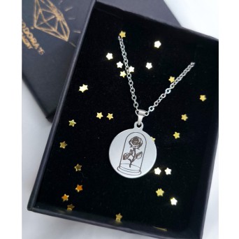 Jt Ατσάλινο κολιέ φλουρί με χάραξη δικό σου σχέδιο/φωτογραφία Jt Ατσάλινο κολιέ φλουρί με χάραξη δικό σου σχέδιο/φωτογραφία