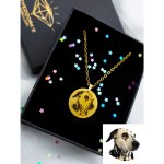 Jt Ατσάλινο κολιέ φλουρί με χάραξη δικό σου σχέδιο/φωτογραφία