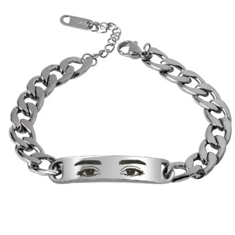 JT Ατσάλινο Βραχιόλι Ταυτότητα με Χάραξη Ματιών από Φωτογραφία