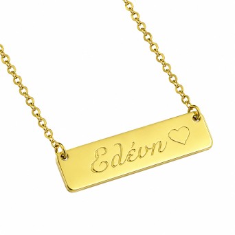 Jt Unisex ατσάλινο κολιέ ταυτότητα με επιλογή χάραξης