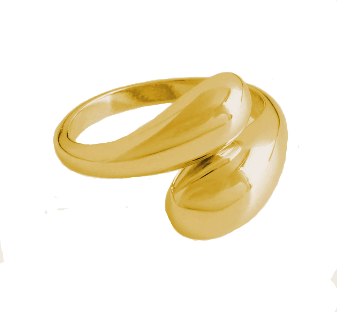 AD Εντυπωσιακό δαχτυλίδι διπλός θόλος ατσάλι Χρυσό