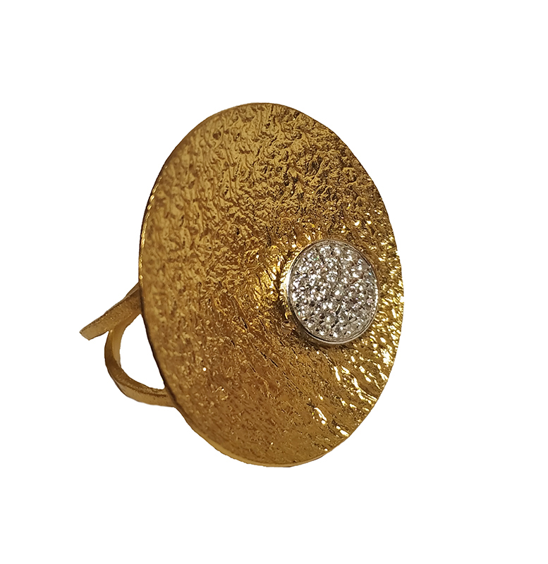 Ano Ασημένιο χρυσό δαχτυλίδι κύκλος με ζιργκόν