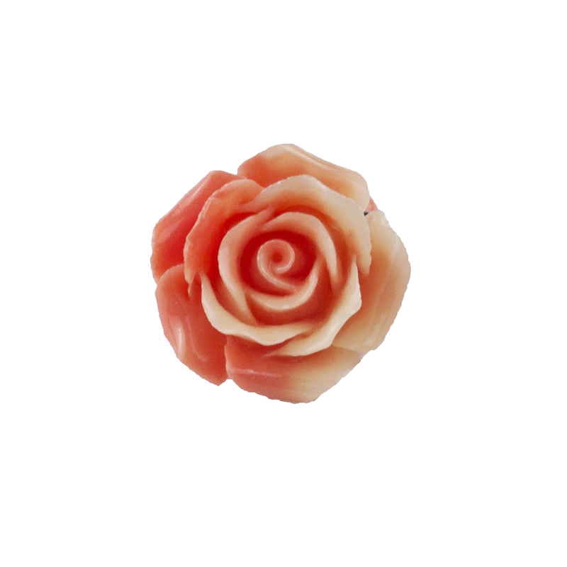 Jt Ασημένιο δαχτυλίδι κοραλί τριαντάφυλλο με κοράλλια 1329