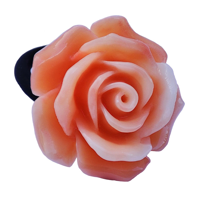 Jt Χειροποίητο ελαστικό δαχτυλίδι ανοιχτό τριαντάφυλλο 21mm Κοραλί