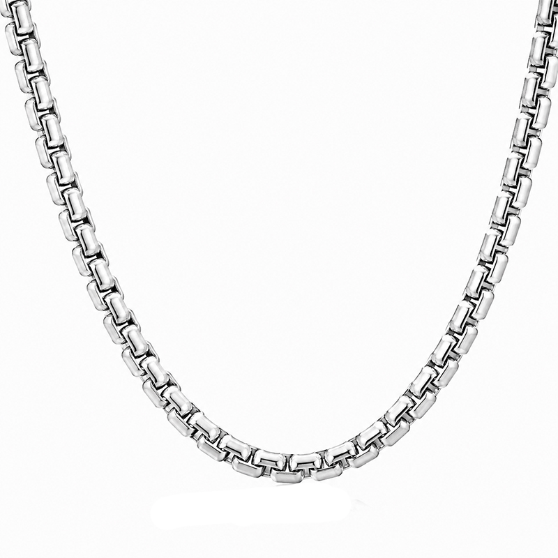 Jt Unisex αλυσίδα λαιμού boxchain ατσάλι πλεκτή 3.5mm Ασημί