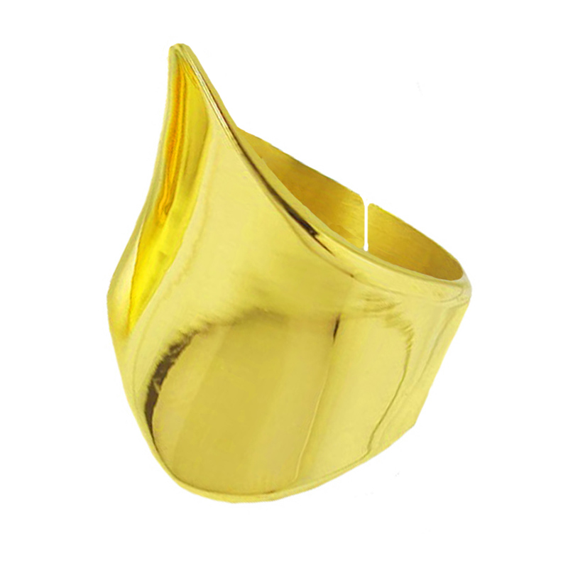 JT Χειροποίητο ασημένιο ανοιχτό δαχτυλίδι σωλήνας με καμπύλες Ασήμι επιχρυσωμένο 1510-Ασήμι επιχρυσωμένο